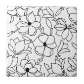 白黒花柄 タイル (正面)