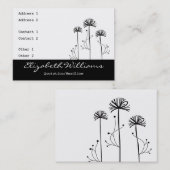 白黒花柄 名刺 (正面/裏面)