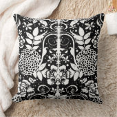 白黒花模様フラワースクエア装飾用クッション クッション (ブランケット)