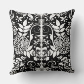 白黒花模様フラワースクエア装飾用クッション クッション (裏面)