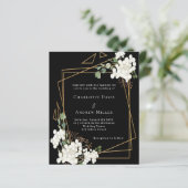 白黒花模様幾何学的結婚式招待状 (スタンド正面)