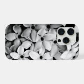 白黒花模様 iPhoneケース (裏面横)
