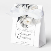 白黒花結婚のテンプレート フェイバーボックス (正面サイド)