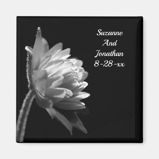 白黒花結婚の マグネット (正面)