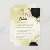 白黒花金ゴールド葉 エンクロージャーカード (正面/裏面)