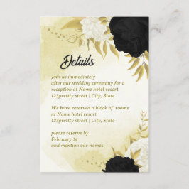 白黒花金ゴールド葉 エンクロージャーカード