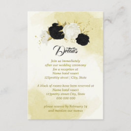 白黒花金ゴールド葉 エンクロージャーカード