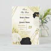 白黒花金ゴールド葉 セーブザデート (スタンド正面)