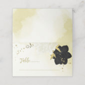 白黒花金ゴールド葉 プレイスカード (外部開封)