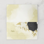 白黒花金ゴールド葉 プレイスカード (外部開封)