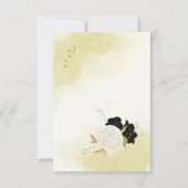 白黒花金ゴールド葉 出欠カード (裏面)