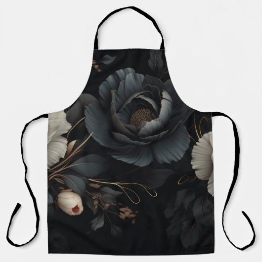 白黒花 エプロン (正面)