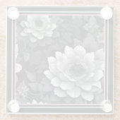 白黒花 ガラスコースター (裏面)