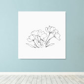 白黒花 キャンバスプリント (インサイチュ (ウッドフロア))