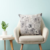 白黒花 クッション (椅子)