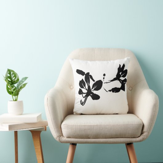 白黒花 クッション (椅子)
