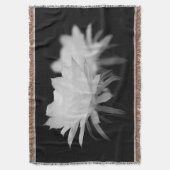白黒花 スローブランケット (正面縦)