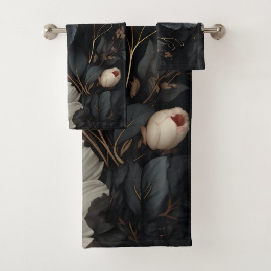 白黒花 バスタオルセット (インサイチュ)