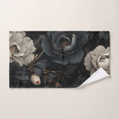 白黒花 バスタオルセット (ハンドタオル)