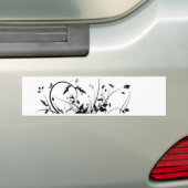 白黒花 バンパーステッカー (車上)
