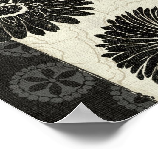 白黒花 ポスター (角)