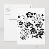 白黒花 ポストカード (正面/裏面)