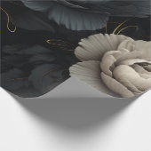 白黒花 ラッピングペーパー (角)