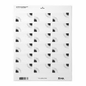 白黒花 ラベル (フルシート)