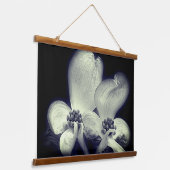 白黒花 吊り下げ型タペストリー (傾斜あり)