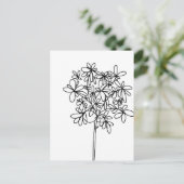 白黒花 – 葉書 ポストカード (スタンド正面)