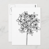 白黒花 – 葉書 ポストカード (正面/裏面)