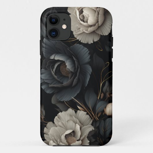 白黒花 Case-Mate iPhoneケース (裏面)