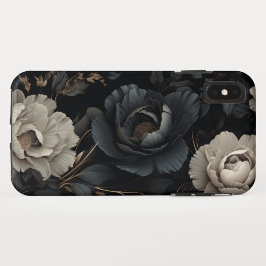 白黒花 Case-Mate iPhoneケース (裏面(横))