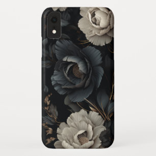 白黒花 iPhone XRケース
