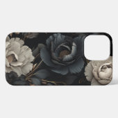 白黒花 iPhoneケース (裏面横)