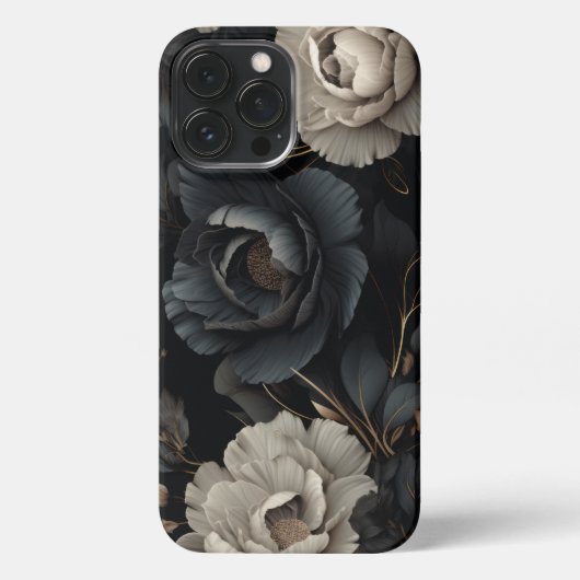 白黒花 iPhoneケース (裏面)