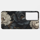 白黒花 SAMSUNG GALAXYケース (左側面)