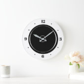 白黒芸術的の単純化 ラージ壁時計 (ホーム)