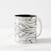 白黒芸術的コーヒーマグ ツートーンマグカップ (正面右)