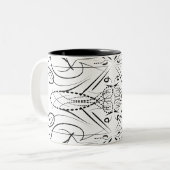 白黒芸術的コーヒーマグ ツートーンマグカップ (正面左)