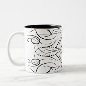 白黒芸術的コーヒーマグ ツートーンマグカップ (左)