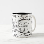 白黒芸術的コーヒーマグ ツートーンマグカップ (正面右)