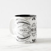 白黒芸術的コーヒーマグ ツートーンマグカップ (正面左)