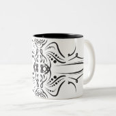 白黒芸術的コーヒーマグ ツートーンマグカップ (正面右)