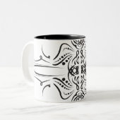 白黒芸術的コーヒーマグ ツートーンマグカップ (正面左)