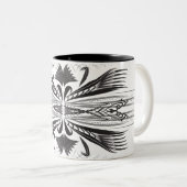 白黒芸術的コーヒーマグ ツートーンマグカップ (正面右)