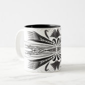 白黒芸術的コーヒーマグ ツートーンマグカップ (正面左)