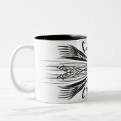 白黒芸術的コーヒーマグ ツートーンマグカップ (左)