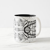 白黒芸術的コーヒーマグ ツートーンマグカップ (正面右)