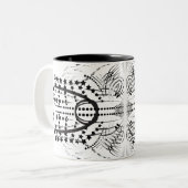 白黒芸術的コーヒーマグ ツートーンマグカップ (正面左)